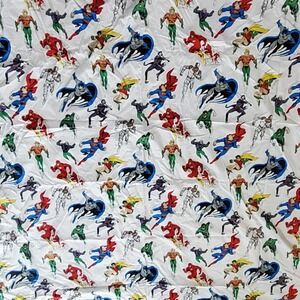 Pottery Barn Kids Justice League Full Flat Sheet & Pillowcase Organic Cotton DC